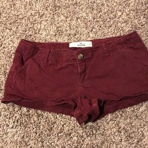 Maroon Hollister shorts size 9
